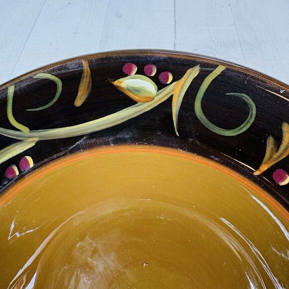 2003 Deb Hrabik For Demdaco CHOCOLATE BERRIES Ceramic Large Rim Soup Bowls Set 3 - Picture 11 of 16